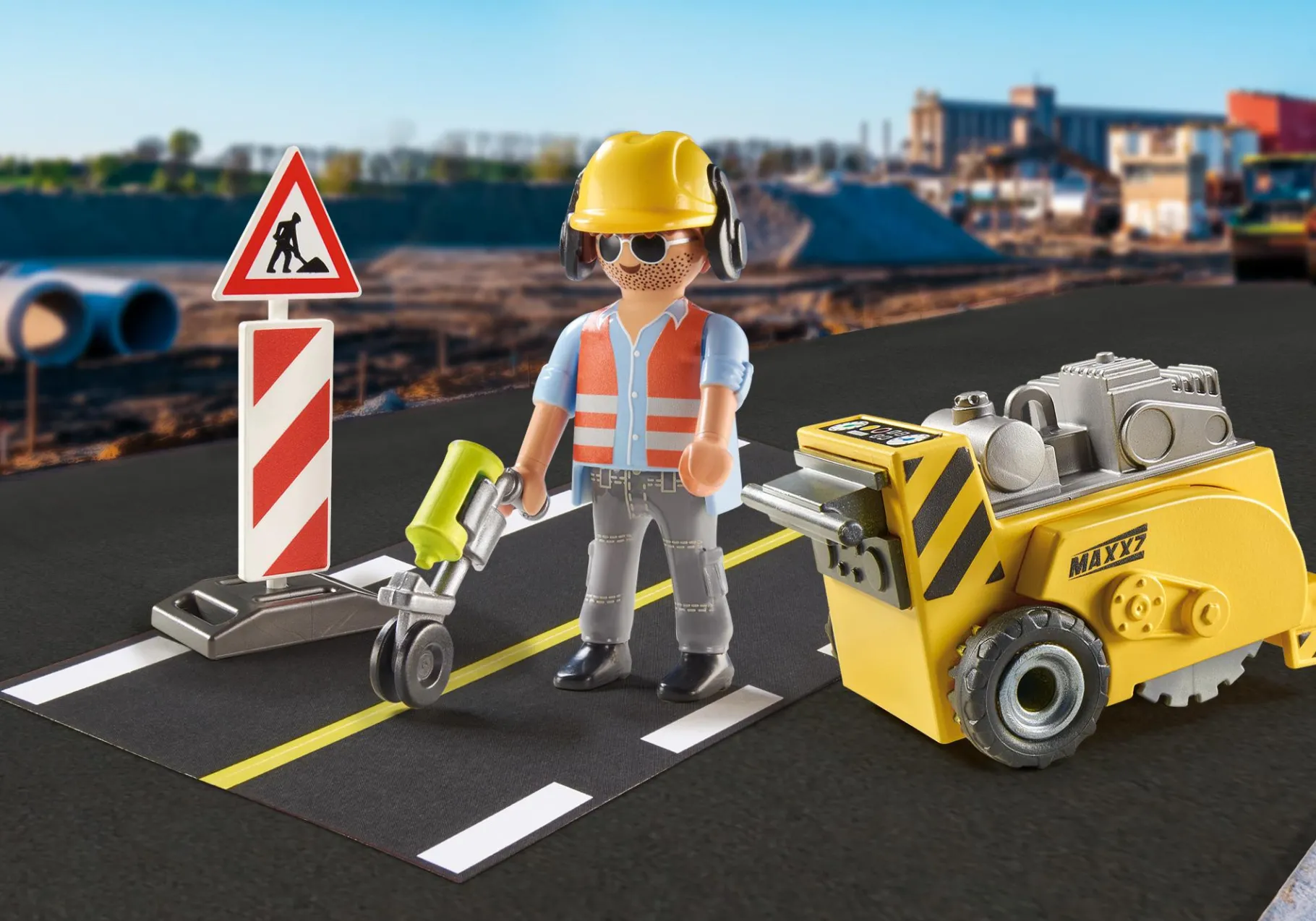 Bauarbeiter mit Kantenfräser-PLAYMOBIL Flash Sale