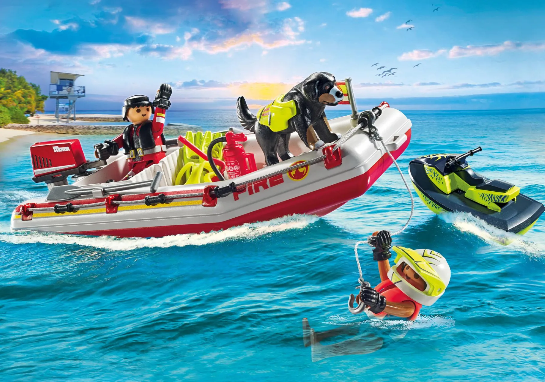 Feuerwehrboot mit Aqua Scooter-PLAYMOBIL Best Sale
