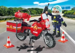 Feuerwehrmotorrad am Unfallort-PLAYMOBIL Best Sale