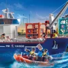Großes Containerschiff mit Zollboot-PLAYMOBIL Clearance
