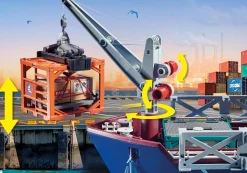 Großes Containerschiff mit Zollboot-PLAYMOBIL Clearance