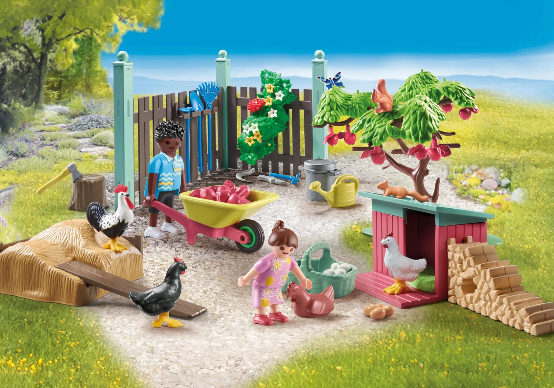 Kleine Hühnerfarm im Tiny Haus Garten-PLAYMOBIL Fashion