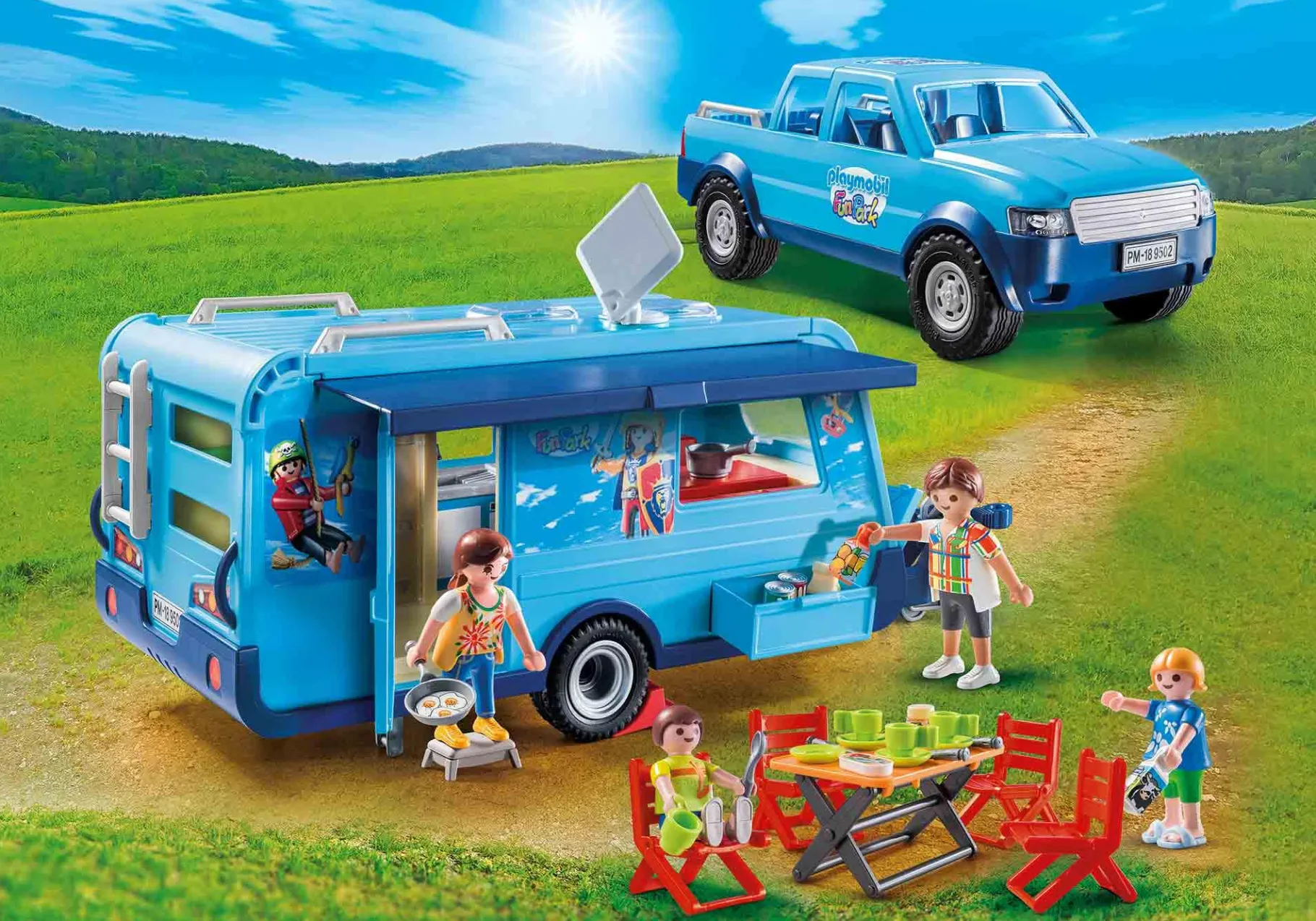 -FunPark Pick-Up mit Wohnwagen-PLAYMOBIL Outlet