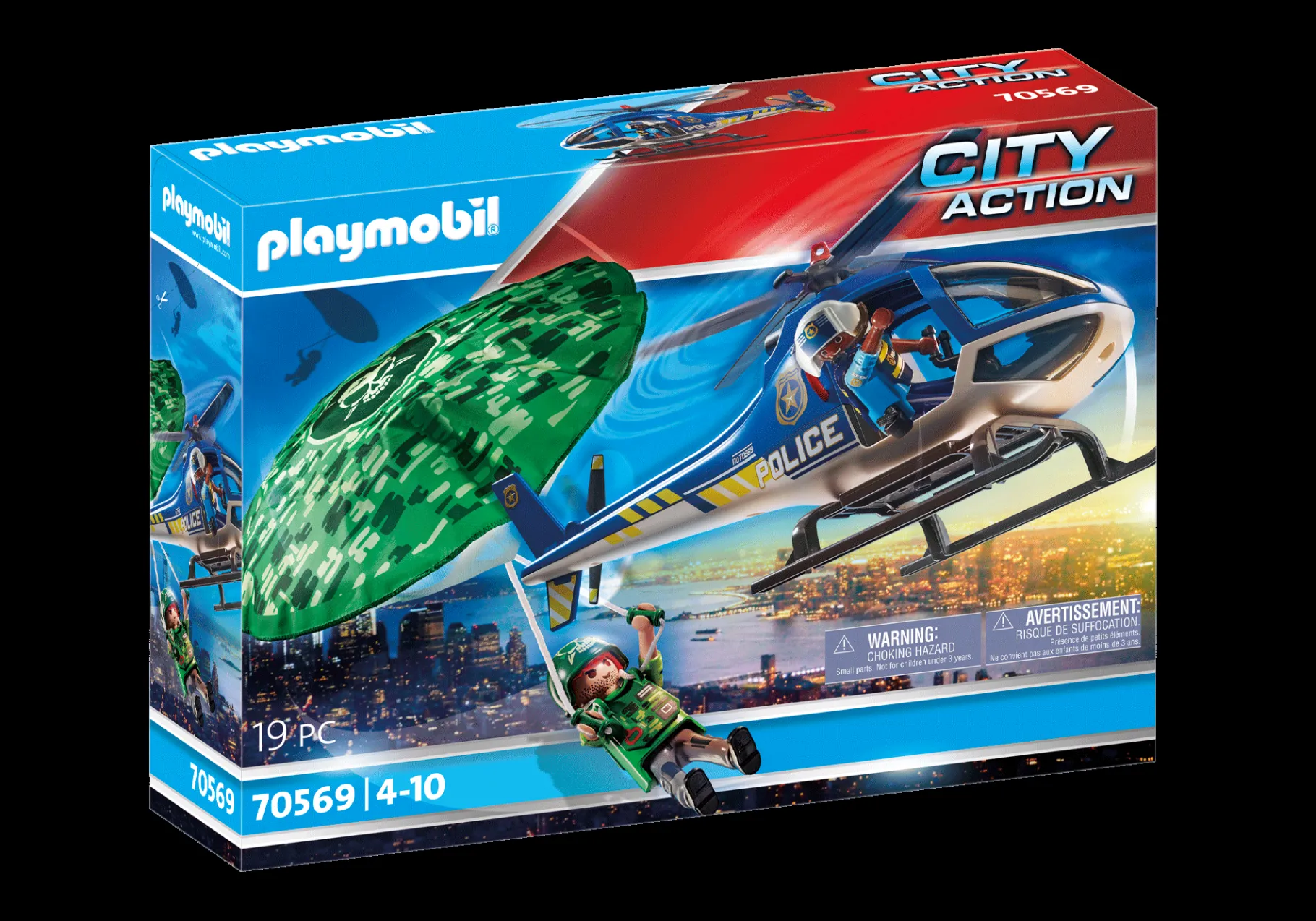 Polizei-Hubschrauber: Fallschirm-Verfolgung-PLAYMOBIL Outlet