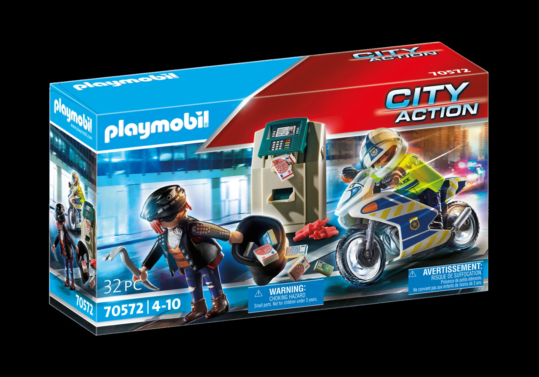 Polizei-Motorrad: Verfolgung des Geldräubers-PLAYMOBIL Best