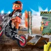 Starter Pack Stuntshow Motorrad mit Feuerwand-PLAYMOBIL Clearance