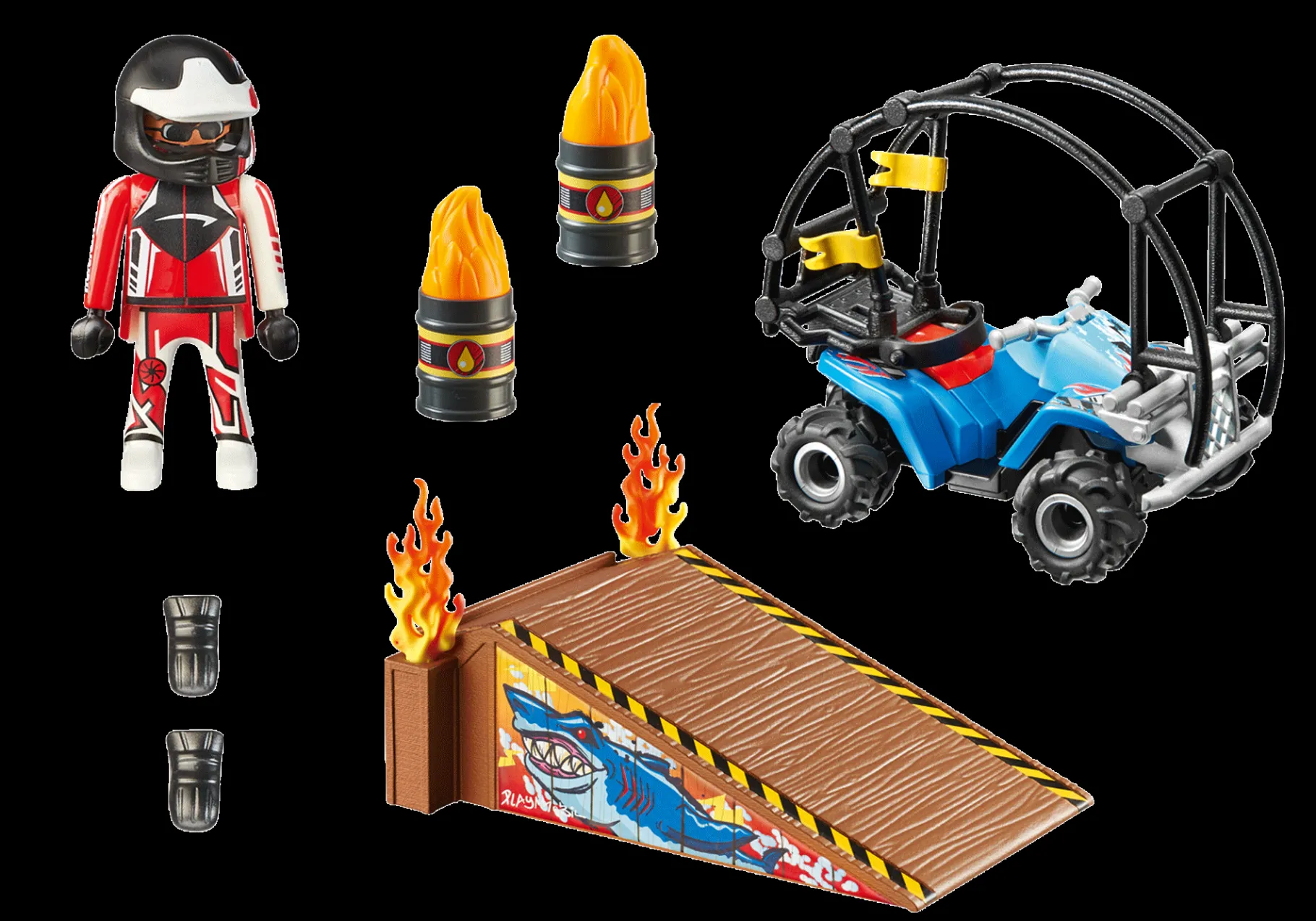 Starter Pack Stuntshow Quad mit Feuerrampe-PLAYMOBIL Shop