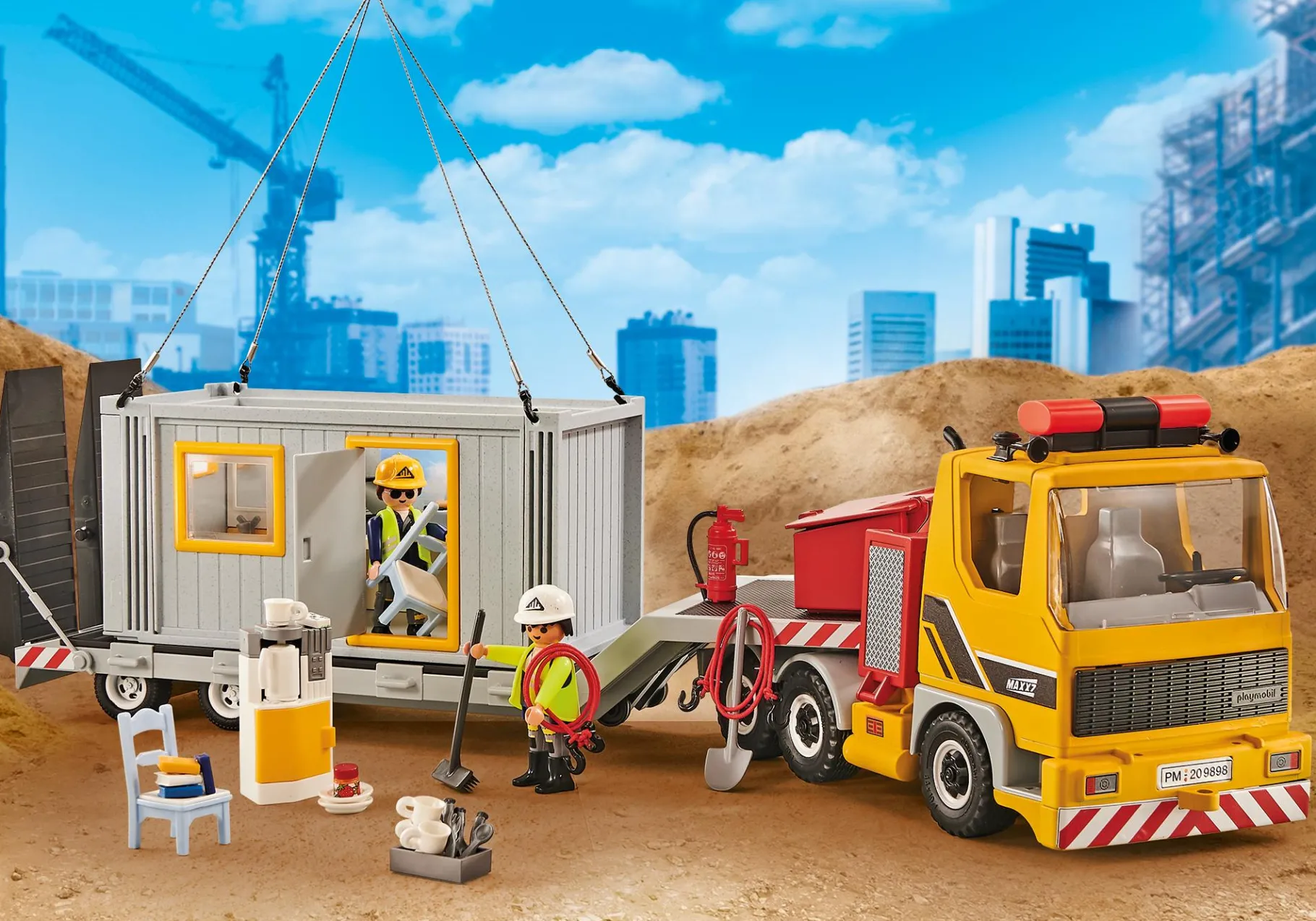 Tieflader mit Container-PLAYMOBIL New