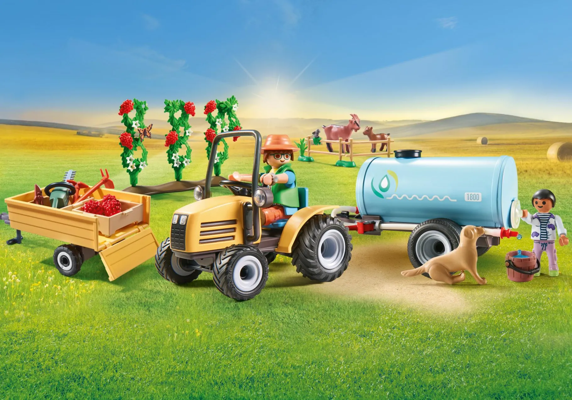 Traktor mit Anhänger und Wassertank-PLAYMOBIL Online